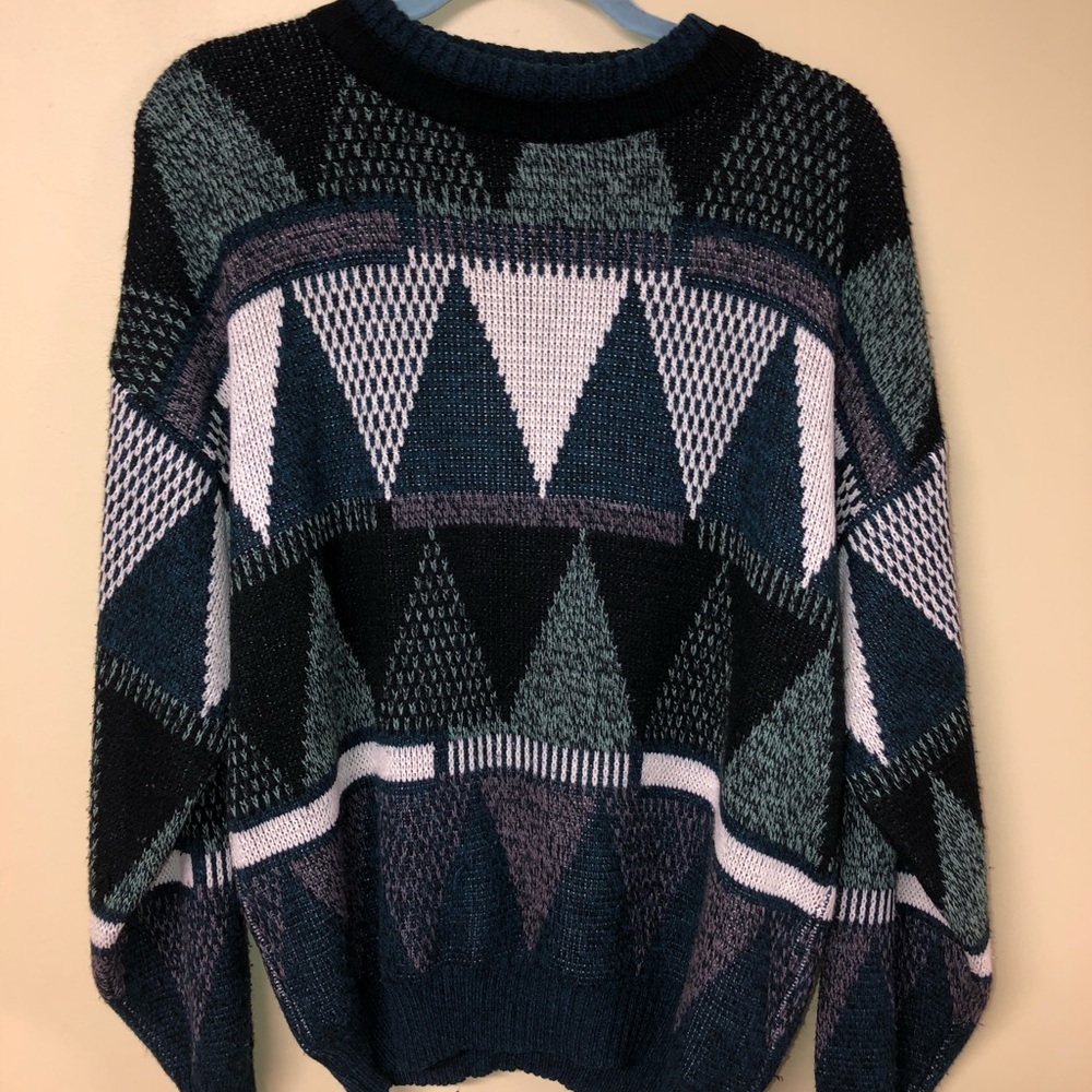 Green Patterned Vintage Sweater